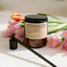 Load image into Gallery viewer, adulting is hard soy candle {coffee}