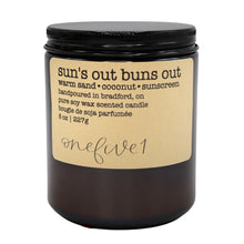 Load image into Gallery viewer, sun's out, buns out soy candle