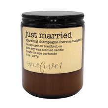 Load image into Gallery viewer, just married soy candle
