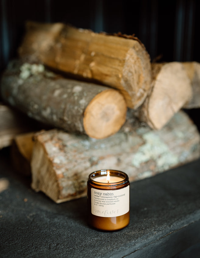 cozy cabin soy candle