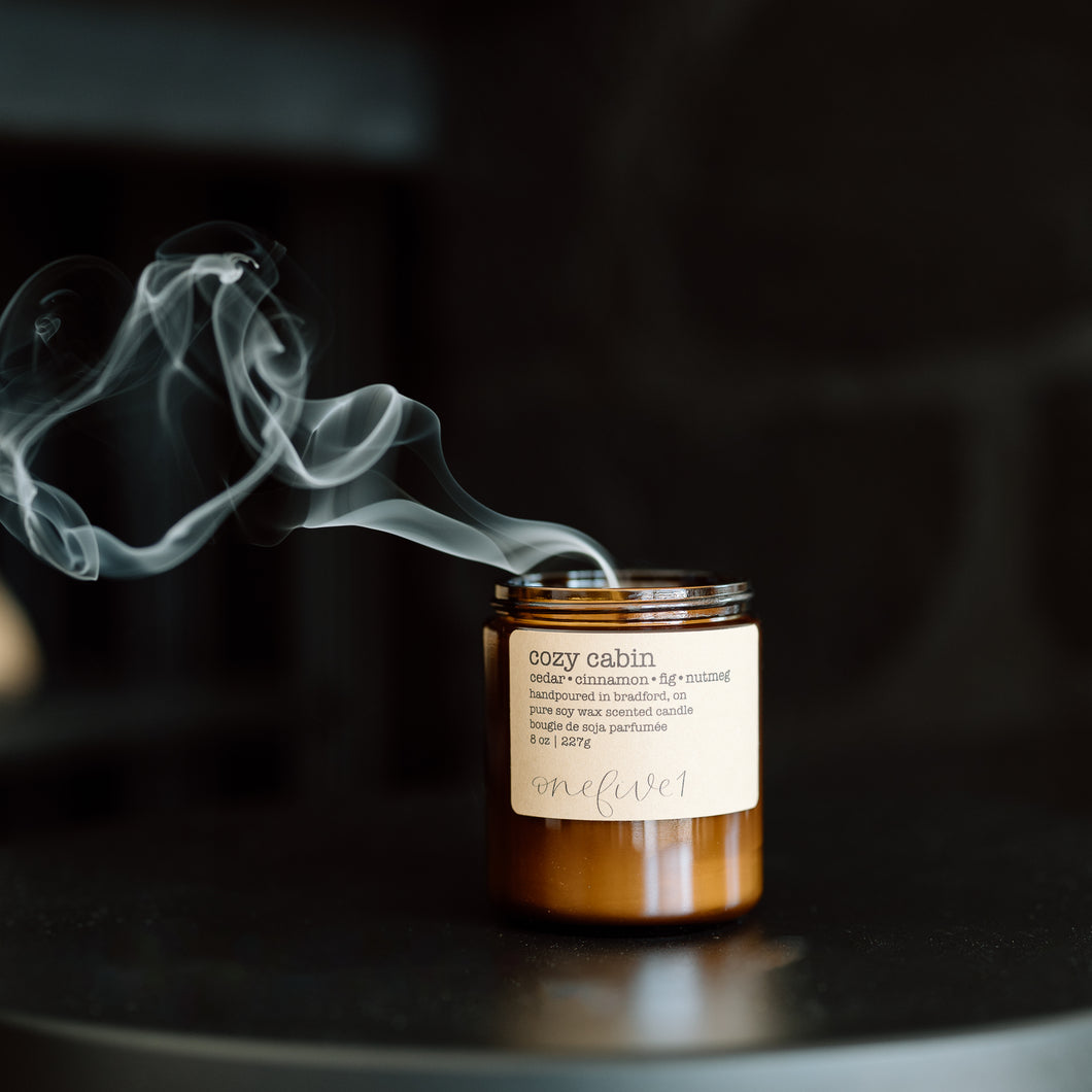 cozy cabin soy candle