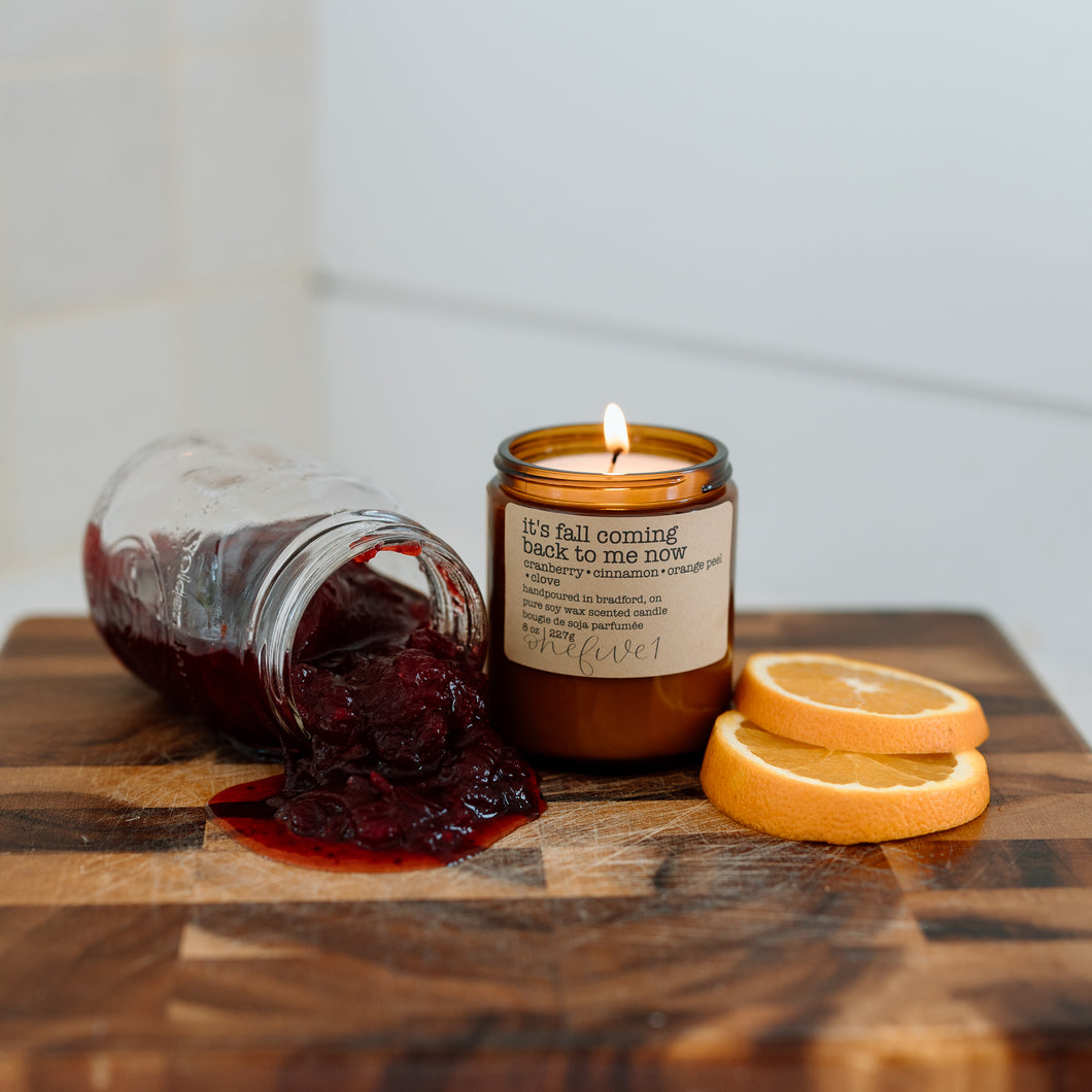 it's fall coming back to me now soy candle