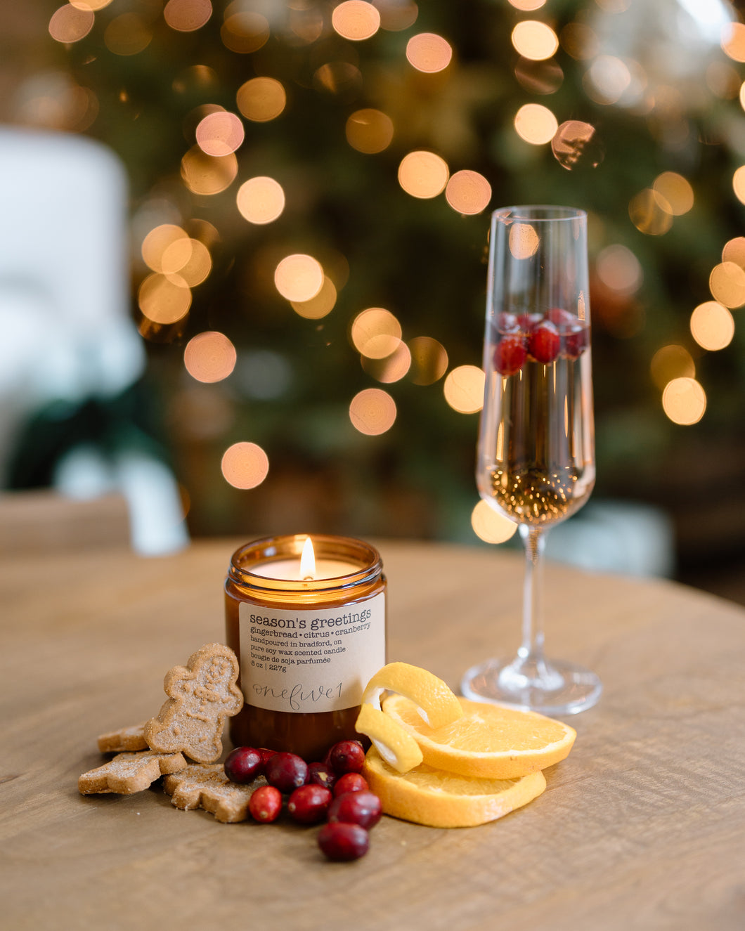 season's greetings soy candle