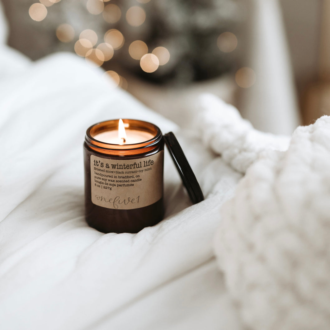 it's a winterful life soy candle