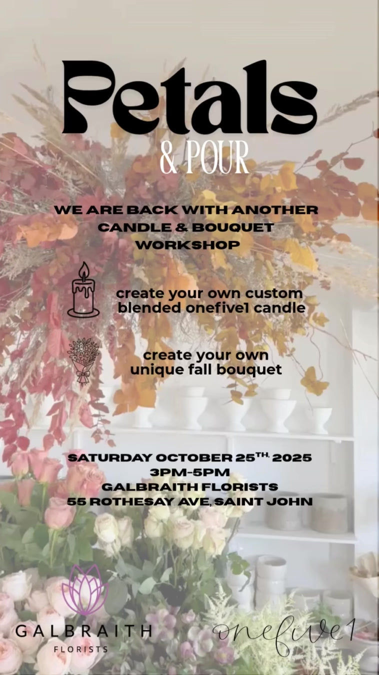 Petals & Pour Workshop October 25th 3pm