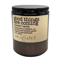 Load image into Gallery viewer, good things are coming soy candle
