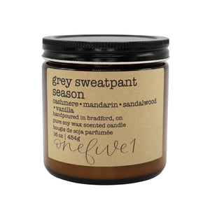 grey sweatpant season soy candle