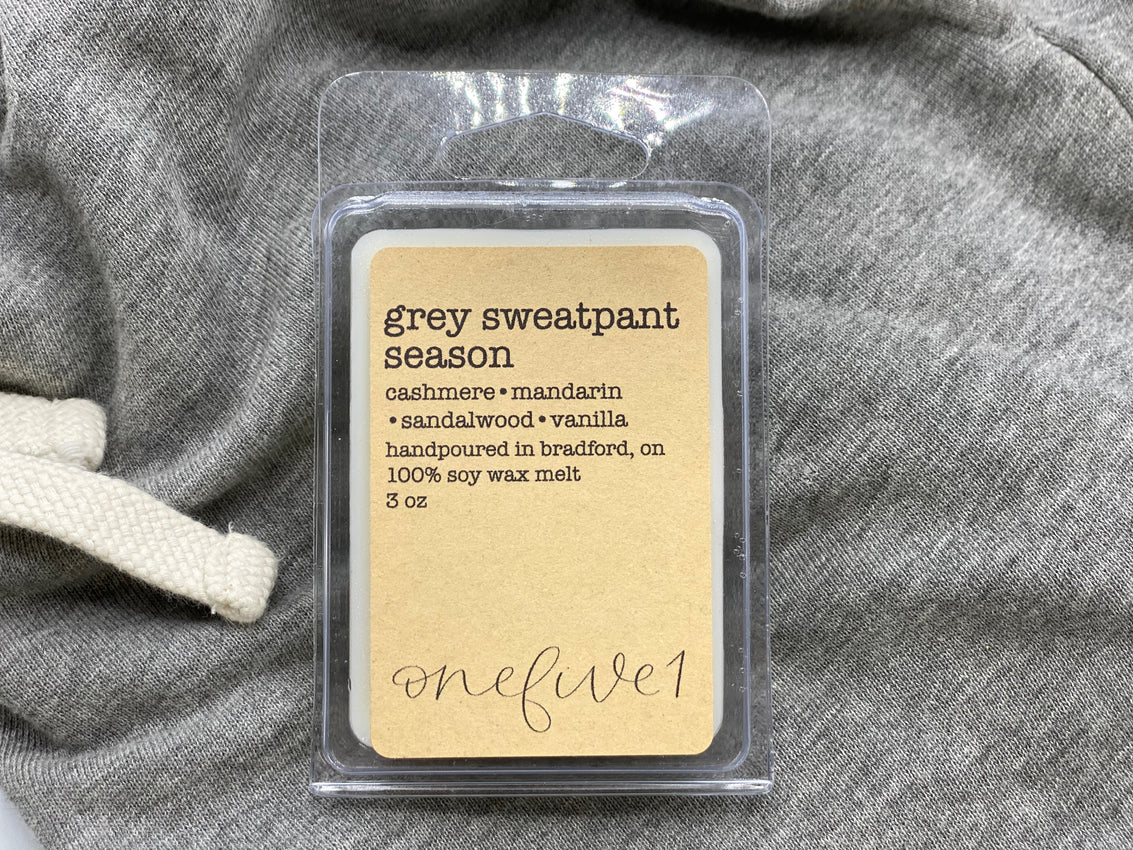 grey sweatpant season wax melt