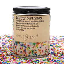 Load image into Gallery viewer, happy birthday soy candle
