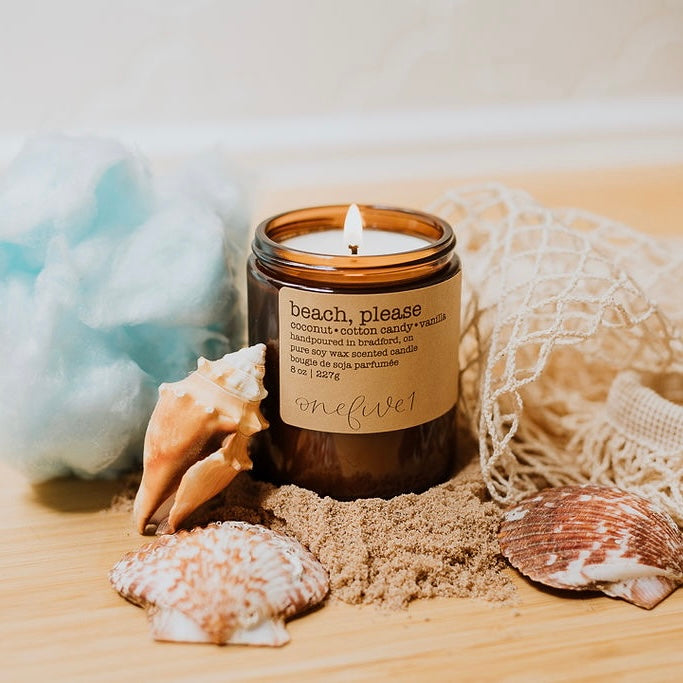 beach, please soy candle